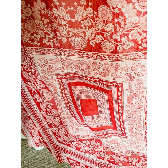 ZARA Boho Floral-Patch Maxi Dress with Crochet Neck and Fringe XS/S - Picture 13 of 16